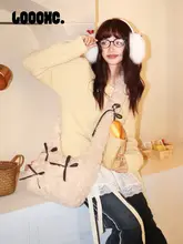 可愛らしい蝶結びデザインの大容量ショルダーバッグ【フワフワ素材・豆乳の巻き毛】