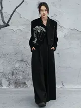 黒のハイウエストワイドパンツ【春用・フィット・ストレートデザイン】