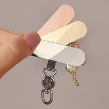 スピニングヘッド付きスマホストラップクリップ【金属製・ステンレス・ミニカードタイプ・固定用パーツ】