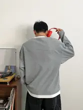 透気性のある重ね着風長袖Tシャツ【春秋用・カジュアル】（セットアップ対応）