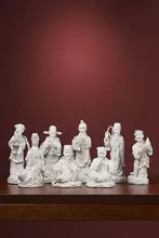 陶瓷製 八仙神像【白瓷・装飾用フィギュア】