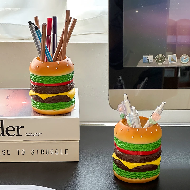見栄えの良いハンバーガーペンホルダー：ビジネスシーンでの机上装飾品としての実用性とデザイン性