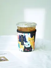 4mm厚手ネオプレンコーヒーカップカバー【防冷凝・断熱・持ちやすい・再利用可能】