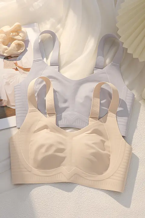 大きな胸に最適な調整型ブラジャー【フルカップ・薄手・夏用・ワイヤレス・大サイズ】