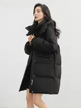 女性用中長丈ダウンコート【フード付き・極上の柔らかさ・スタイリッシュデザイン】