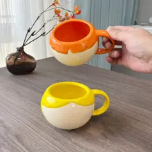 可愛い人顔デザインの陶器マグカップ【オフィスや家庭用・大容量】