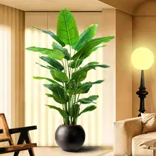 模擬緑植物極楽鳥リビングルーム床から天井までの大きな植物