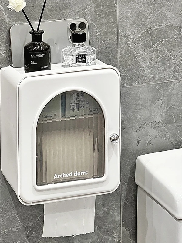 ウォールマウント式トイレットペーパー収納ボックス：上部収納に最適な高級感デザインの実用性解析