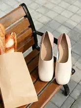 丸いトウのフラットシューズ【軽量・コットン素材・履きやすい】