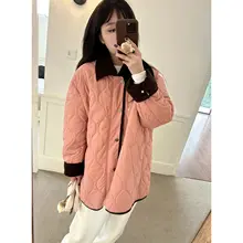 ミディアム丈 コットンコート アウター 女性 冬用 ゆったりカジュアル 軽やかでした フィット感