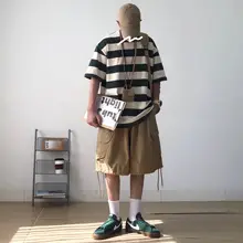 RICHMAN 夏用 メンズレトロストライプTシャツ【短袖・ゆったり・シティボーイスタイル】