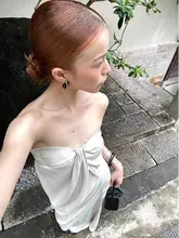 魅力的なプリーツビスチェワンピース【フランススタイル・フィット感・ロング丈】