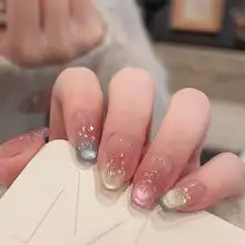 カラフルなレインボー猫眼ネイルチップ【ハンドメイド・輝くデザイン・美白効果】（セットアップ対応）