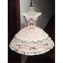 ピンクの可愛いドール風ロリータワンピース【古風なデザイン・ケープ付き】