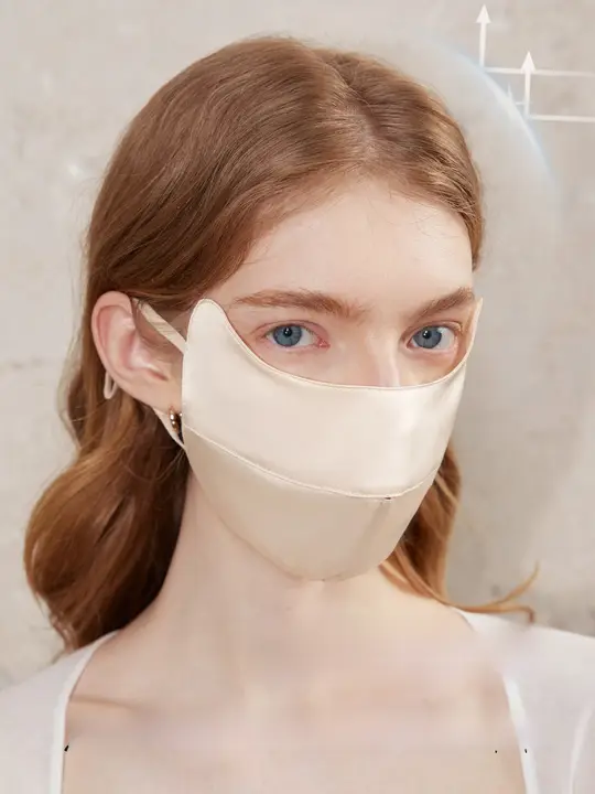 蚕絲製の軽量透湿フェイスマスク【UVカット・花粉対策・医療用】
