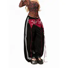 アメリカンレトロ風レイヤードスウェットパンツ【女性用・ヒップホップ・ジャズダンス】
