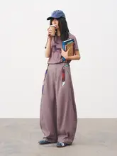 フィットのヴィンテージ風レディースクロップドパンツ【ウォッシュ加工・夏用】