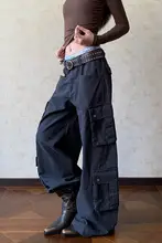 ヴィンテージ風デニム加工多ポケットワークパンツ【ゆったりとしたシルエット】（セットアップ対応）