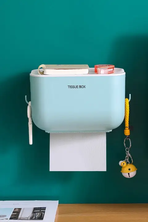 穴あけ不要のトイレットペーパー収納ボックス【防水・家庭用・テーブル型】