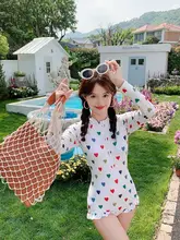 親子用ワンピース水着【長袖・ジッパー付き・女の子用・おしゃれ】（セットアップ対応）