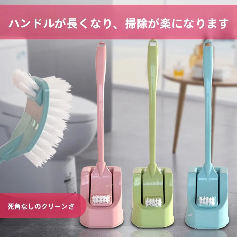 トイレ用ロングハンドルブラシセット：免打孔で簡単収納可能なソフト毛ブラシの実用性