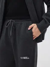 極上の柔らかさ ウールカシミヤ混紡 ニットパンツ【ウエストゴム・ストレート】