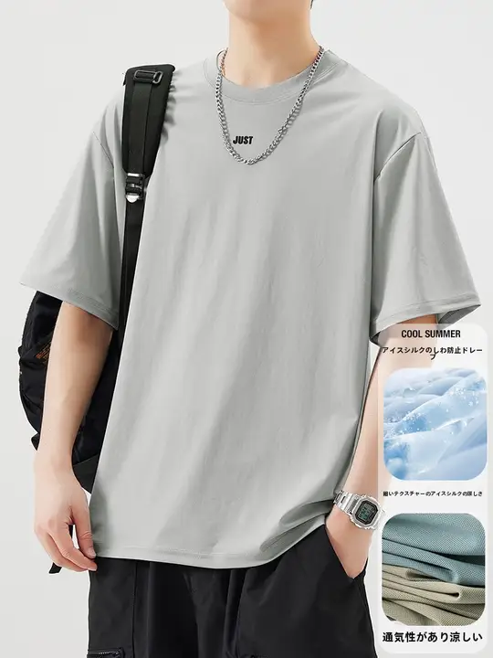 半袖Tシャツ 男性 夏用 薄手 冷感 吸湿性 あるいは通気性 日本風 流行スタイル ラウンドネック