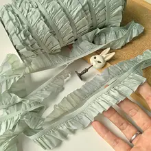 葉っぱモチーフの伸縮性フリルレーステープ【DIY・衣類用・ホームファッション用】
