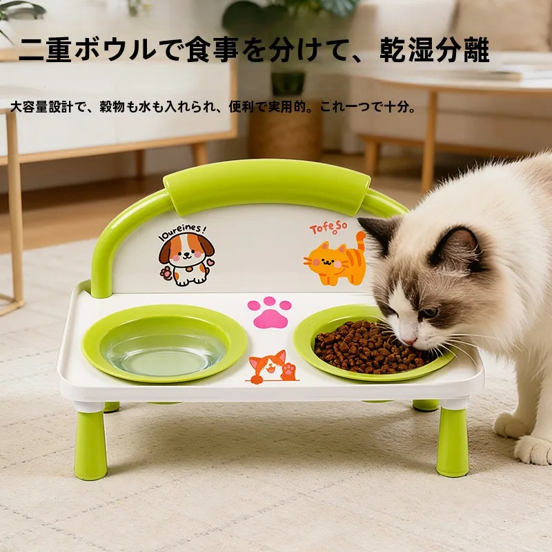 猫用陶器食器：大口径高设计兼顾安全与实用的双碗套装