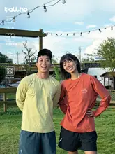 ランニング用ロングスリーブTシャツ【水彩プリント・速乾素材・ジム用・フィットネス】