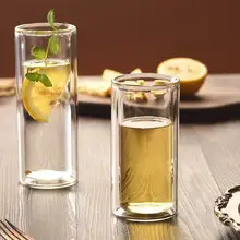 耐熱二重構造の透明グラス【シンプルデザイン・カフェスタイル用】