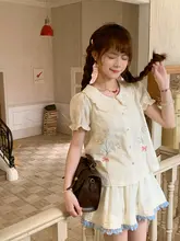 夏の序曲 シャツドレス【短袖・ボタン付き・刺繍デザイン・セットアップ対応】
