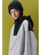 YASAKO 立体感のあるフード付きスウェット＆パンツセット【デザイン切り替え・裏起毛・ルーズフィット】