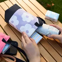キャンバス製プリント水筒カバー【アウトドア・収納袋・雨傘用・携帯便利】