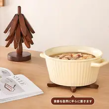 北欧風のクリスマスツリーデザインのテーブルマット【木製・耐熱・防湯】