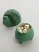 手描き陶器製 蓋付きジュエリーボックス【カメの甲羅デザイン・組み合わせ可能】