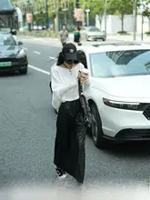高級感あるブラックPUスカート【女性用・シンプルデザイン・ロング丈】
