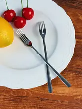 スタイリッシュな果物用ステンレスフォーク【デザート用・高級感】