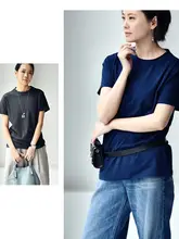 通勤やカジュアルにぴったり！極上の柔らかさの丸首ショートスリーブTシ ャツ【多色展開・女性用】（セットアップ対応）