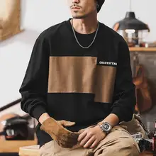 アメリカンレトロ280g長袖Tシャツ メンズ【コットン・春用・カジュアル・ゆったり・カラーコンビネーション】