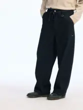 O型デニムパンツ【万能デザイン・ネイビー】（セットアップ対応）