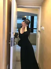 ロング丈の切り替えデザイン 中袖プリーツワンピース【秋冬用・フレンチスタイル・フィットタイプ】（セットアップ対応）