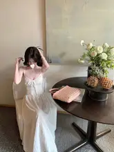 白水女 デザインリブVネックキャミソールワンピース【春夏向け・スタイル】