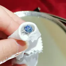 ブルーカーボンダイヤモンドリング【18k金コーティング・シンプル・エレガント】