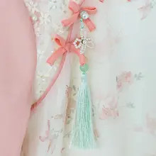 可愛いウサギのパール飾り付き女の子用古風コスチューム【漢服・旗袍デザイン】