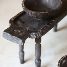 無垢材使用の手彫り復古風ティーサービングトレイ【実用的なインテリアdecor】