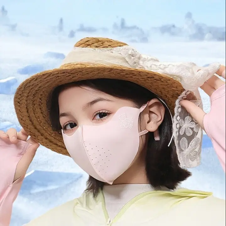 子供用UVカットマスク【夏用・通気性・薄手・男女兼用・アイプロテクション】（セットアップ対応）