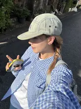 ユニセックス ビンテージチェック柄 ポロシャツ【春用・ゆったり長袖・カジュアルデザイン】