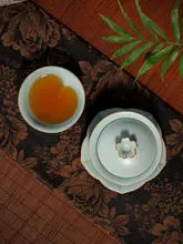 汝窯の花模様ティーセット【陶器製・ギフトにも最適】