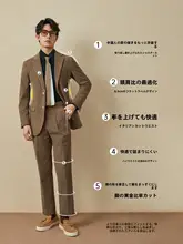 ライトコーデュロイ ノッチドラペル メンズジャケット【ブラウン・カジュアル・通勤用】【セットアップ対応】
